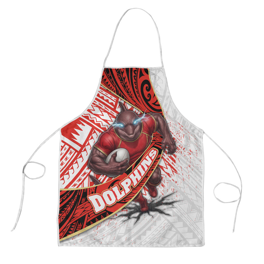 Redcliffe Dolphins NRL Rugby Apron Tribal Polynesian Power Art - Lightning Mascot