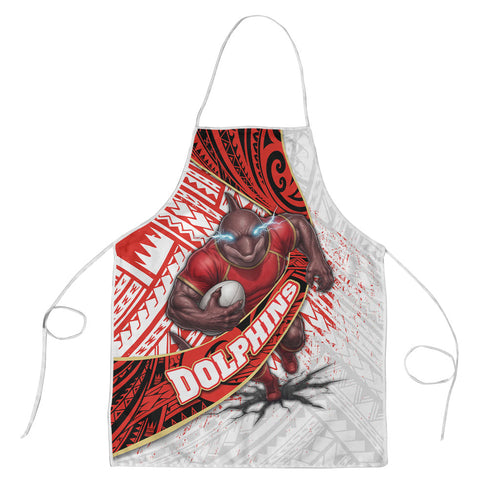 Redcliffe Dolphins NRL Rugby Apron Tribal Polynesian Power Art - Lightning Mascot