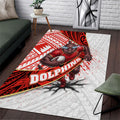 Redcliffe Dolphins NRL Rugby Area Rug Tribal Polynesian Power Art - Lightning Mascot