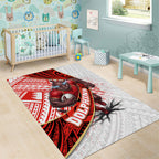 Redcliffe Dolphins NRL Rugby Area Rug Tribal Polynesian Power Art - Lightning Mascot