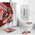 Redcliffe Dolphins NRL Rugby Bathroom Set Tribal Polynesian Power Art - Lightning Mascot