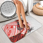 Redcliffe Dolphins NRL Rugby Bathroom Set Tribal Polynesian Power Art - Lightning Mascot