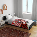 Redcliffe Dolphins NRL Rugby Bedding Set Tribal Polynesian Power Art - Lightning Mascot