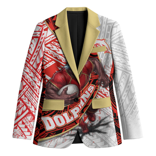 Redcliffe Dolphins NRL Rugby Blazer Tribal Polynesian Power Art - Lightning Mascot