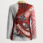 Redcliffe Dolphins NRL Rugby Blazer Tribal Polynesian Power Art - Lightning Mascot