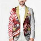 Redcliffe Dolphins NRL Rugby Blazer Tribal Polynesian Power Art - Lightning Mascot
