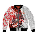 Redcliffe Dolphins NRL Rugby Bomber Jacket Tribal Polynesian Power Art - Lightning Mascot