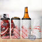 Redcliffe Dolphins NRL Rugby 4 in 1 Can Cooler Tumbler Tribal Polynesian Power Art - Lightning Mascot