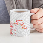 Redcliffe Dolphins NRL Rugby Ceramic Mug Tribal Polynesian Power Art - Lightning Mascot