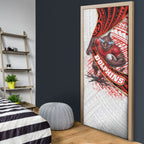 Redcliffe Dolphins NRL Rugby Door Cover Tribal Polynesian Power Art - Lightning Mascot