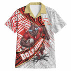 Redcliffe Dolphins NRL Rugby Hawaiian Shirt Tribal Polynesian Power Art - Lightning Mascot