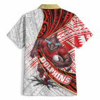Redcliffe Dolphins NRL Rugby Hawaiian Shirt Tribal Polynesian Power Art - Lightning Mascot