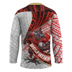Redcliffe Dolphins NRL Rugby Hockey Jersey Tribal Polynesian Power Art - Lightning Mascot