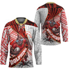 Redcliffe Dolphins NRL Rugby Hockey Jersey Tribal Polynesian Power Art - Lightning Mascot