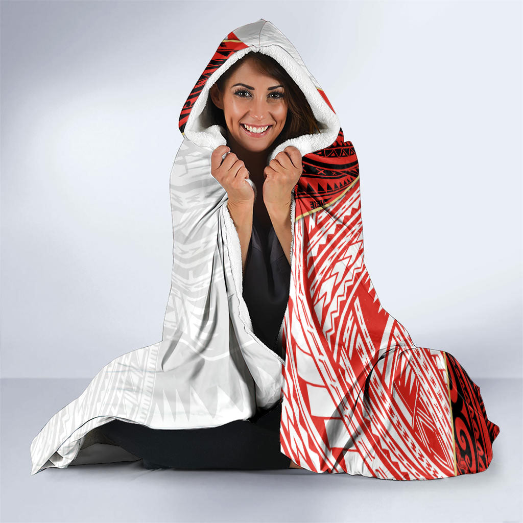 Redcliffe Dolphins NRL Rugby Hooded Blanket Tribal Polynesian Power Art - Lightning Mascot