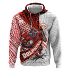 Redcliffe Dolphins NRL Rugby Hoodie Tribal Polynesian Power Art - Lightning Mascot
