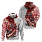 Redcliffe Dolphins NRL Rugby Hoodie Tribal Polynesian Power Art - Lightning Mascot