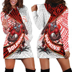 Redcliffe Dolphins NRL Rugby Hoodie Dress Tribal Polynesian Power Art - Lightning Mascot