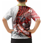 Redcliffe Dolphins NRL Rugby Kid Hawaiian Shirt Tribal Polynesian Power Art - Lightning Mascot