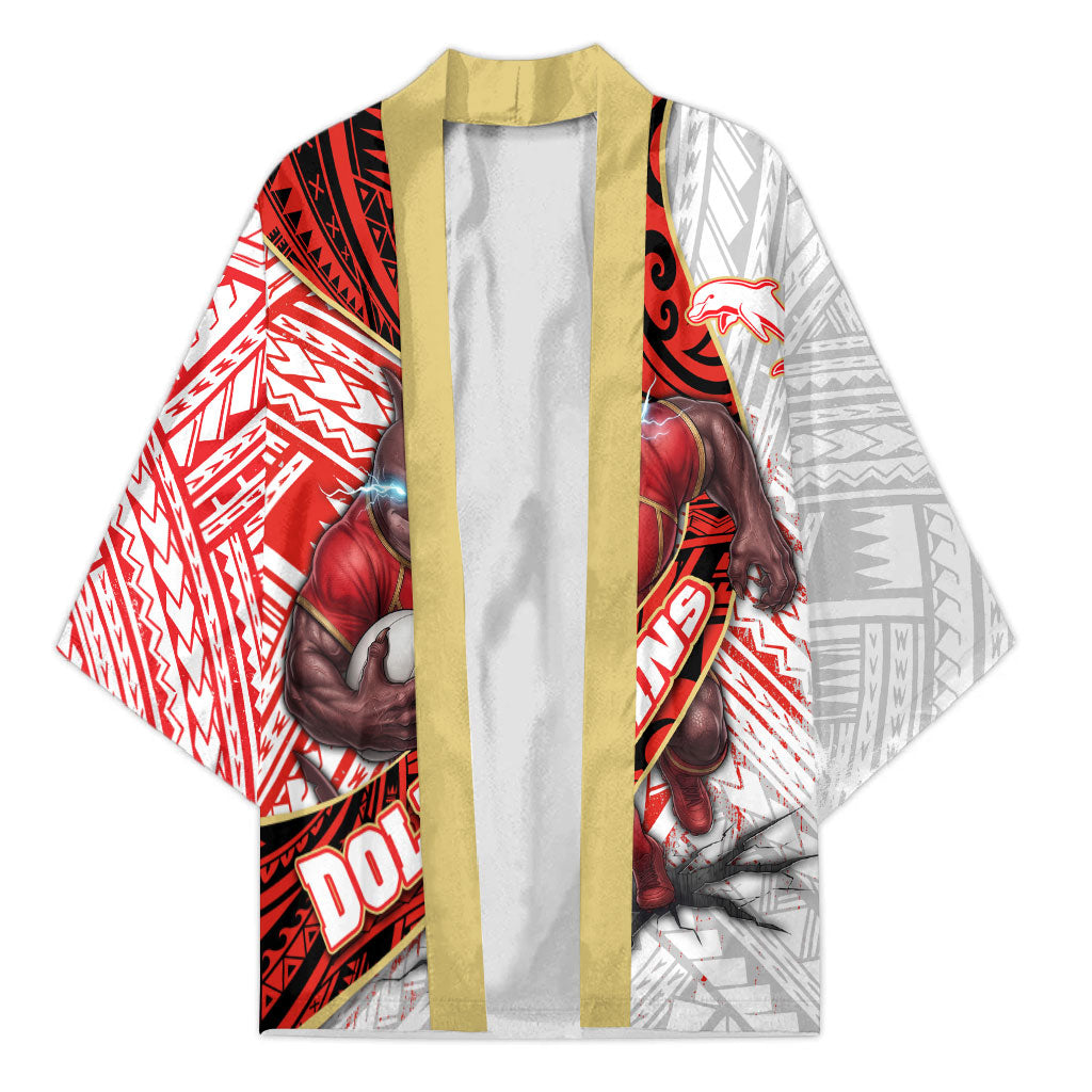 Redcliffe Dolphins NRL Rugby Kimono Tribal Polynesian Power Art - Lightning Mascot