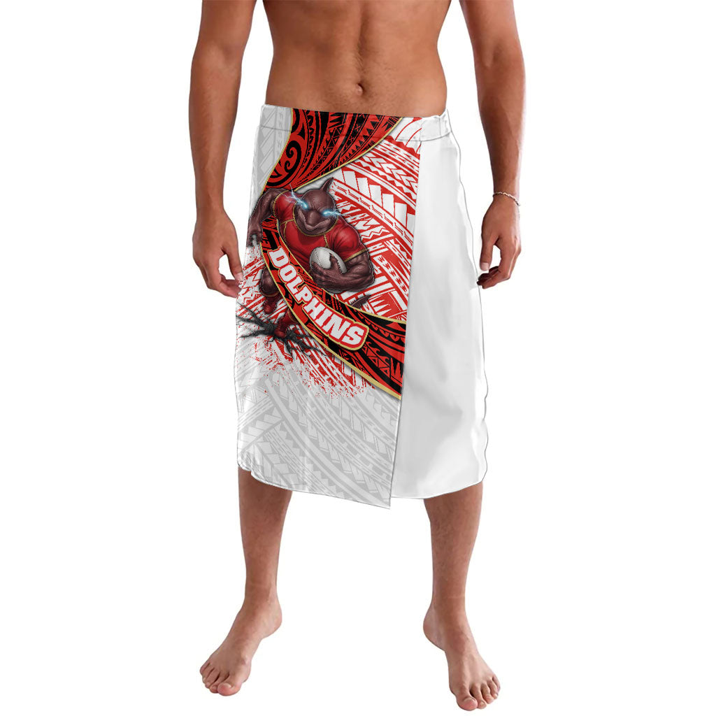 Redcliffe Dolphins NRL Rugby Lavalava Tribal Polynesian Power Art - Lightning Mascot