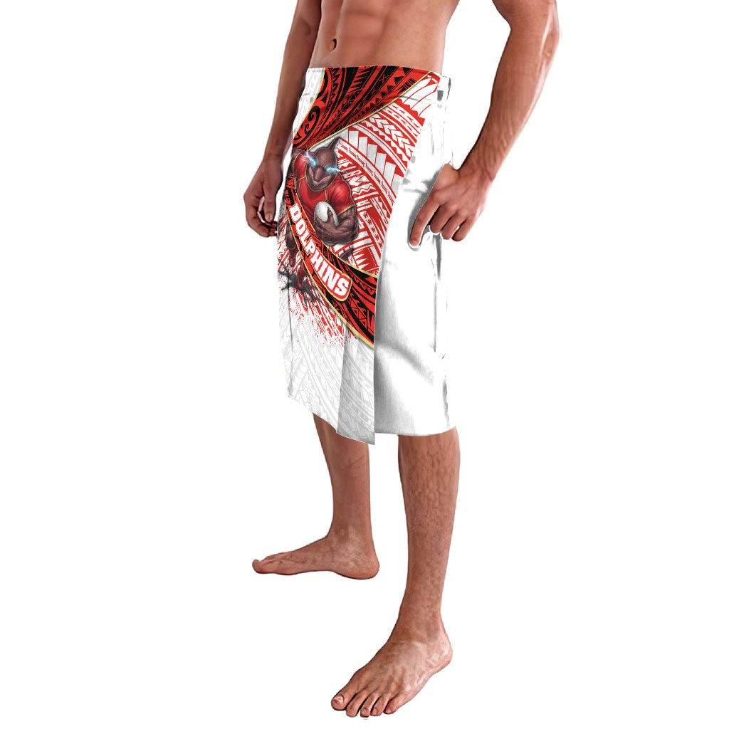Redcliffe Dolphins NRL Rugby Lavalava Tribal Polynesian Power Art - Lightning Mascot