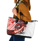 Redcliffe Dolphins NRL Rugby Leather Tote Bag Tribal Polynesian Power Art - Lightning Mascot