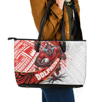 Redcliffe Dolphins NRL Rugby Leather Tote Bag Tribal Polynesian Power Art - Lightning Mascot