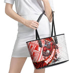 Redcliffe Dolphins NRL Rugby Leather Tote Bag Tribal Polynesian Power Art - Lightning Mascot