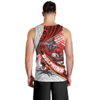 Redcliffe Dolphins NRL Rugby Men Tank Top Tribal Polynesian Power Art - Lightning Mascot