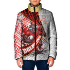 Redcliffe Dolphins NRL Rugby Padded Jacket Tribal Polynesian Power Art - Lightning Mascot