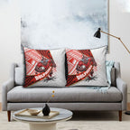 Redcliffe Dolphins NRL Rugby Pillow Cover Tribal Polynesian Power Art - Lightning Mascot