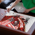 Redcliffe Dolphins NRL Rugby Puzzle Tribal Polynesian Power Art - Lightning Mascot