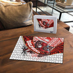 Redcliffe Dolphins NRL Rugby Puzzle Tribal Polynesian Power Art - Lightning Mascot