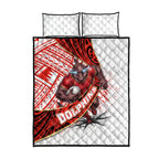 Redcliffe Dolphins NRL Rugby Quilt Bed Set Tribal Polynesian Power Art - Lightning Mascot