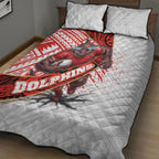 Redcliffe Dolphins NRL Rugby Quilt Bed Set Tribal Polynesian Power Art - Lightning Mascot
