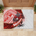 Redcliffe Dolphins NRL Rugby Rubber Doormat Tribal Polynesian Power Art - Lightning Mascot