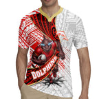 Redcliffe Dolphins NRL Rugby Rugby Jersey Tribal Polynesian Power Art - Lightning Mascot