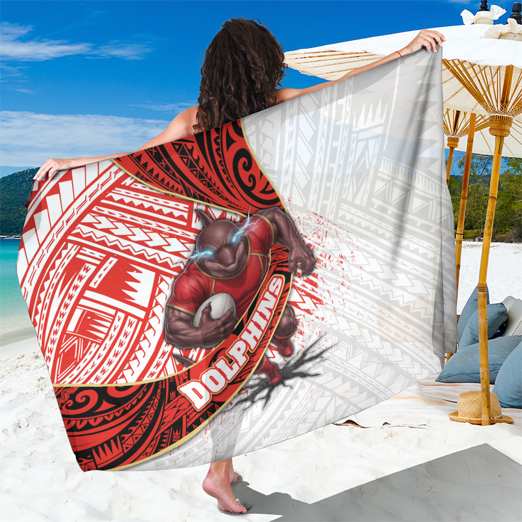 Redcliffe Dolphins NRL Rugby Sarong Tribal Polynesian Power Art - Lightning Mascot