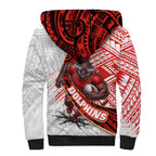 Redcliffe Dolphins NRL Rugby Sherpa Hoodie Tribal Polynesian Power Art - Lightning Mascot