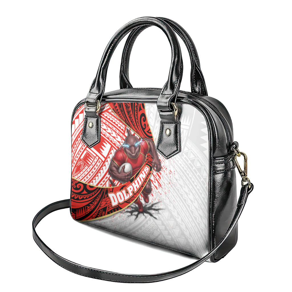 Redcliffe Dolphins NRL Rugby Shoulder Handbag Tribal Polynesian Power Art - Lightning Mascot
