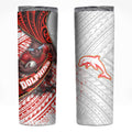 Redcliffe Dolphins NRL Rugby Skinny Tumbler Tribal Polynesian Power Art - Lightning Mascot