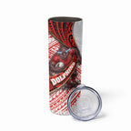 Redcliffe Dolphins NRL Rugby Skinny Tumbler Tribal Polynesian Power Art - Lightning Mascot