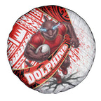 Redcliffe Dolphins NRL Rugby Spare Tire Cover Tribal Polynesian Power Art - Lightning Mascot