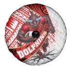 Redcliffe Dolphins NRL Rugby Spare Tire Cover Tribal Polynesian Power Art - Lightning Mascot