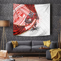 Redcliffe Dolphins NRL Rugby Tapestry Tribal Polynesian Power Art - Lightning Mascot