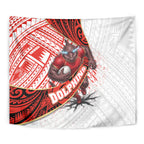 Redcliffe Dolphins NRL Rugby Tapestry Tribal Polynesian Power Art - Lightning Mascot