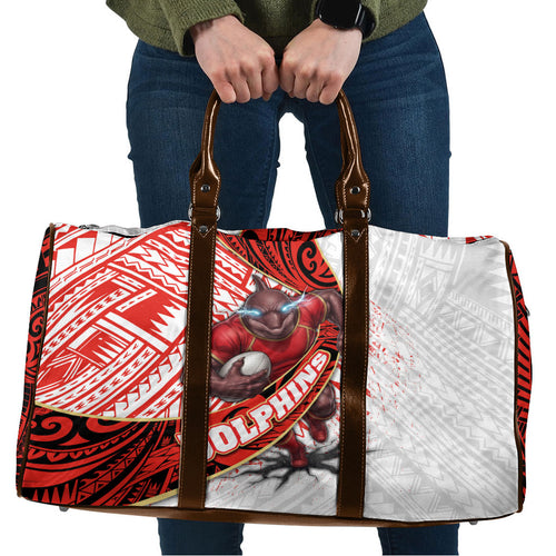 Redcliffe Dolphins NRL Rugby Travel Bag Tribal Polynesian Power Art - Lightning Mascot
