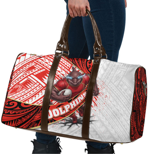 Redcliffe Dolphins NRL Rugby Travel Bag Tribal Polynesian Power Art - Lightning Mascot