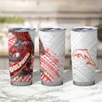 Redcliffe Dolphins NRL Rugby Tumbler Cup Tribal Polynesian Power Art - Lightning Mascot